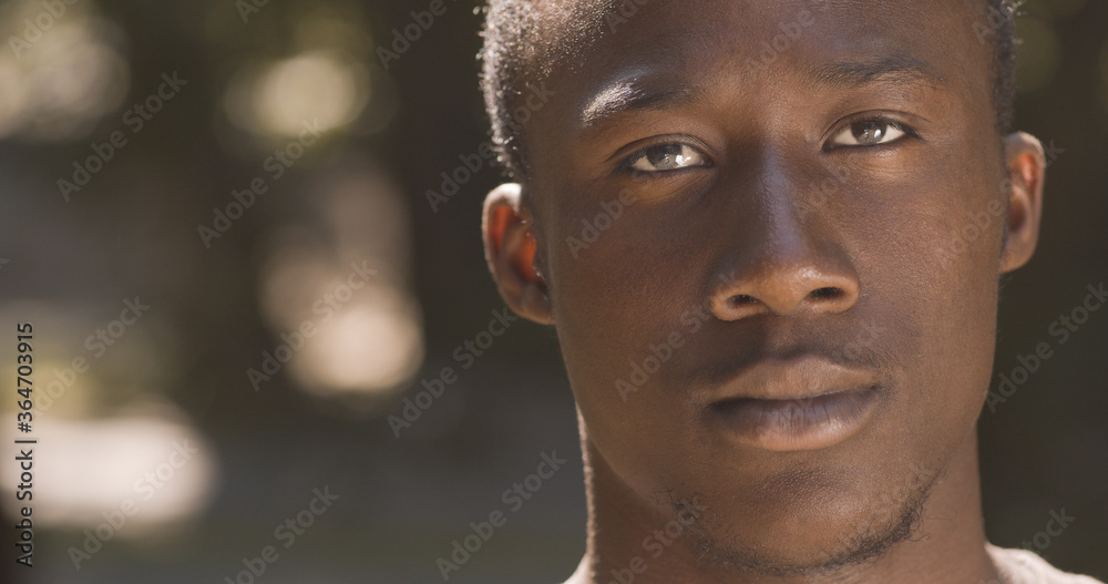 Close up portrait of african american man, panorama Close up portrait of african american man, panorama