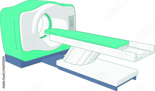MRI scanner medical equipment front angle