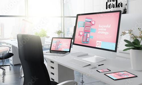 office desktop digital marketing website