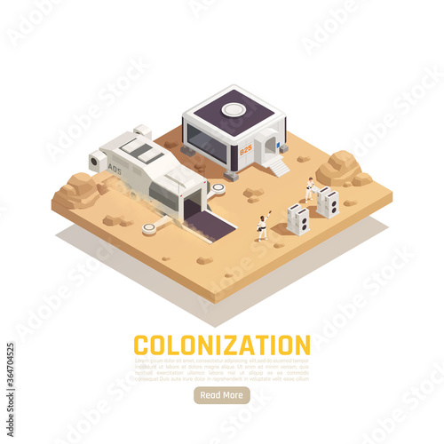 Space Colonization Isometric Background