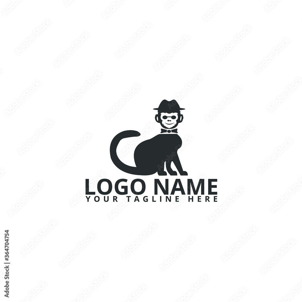Smart Monkey Vector Logo Design. Smart Monkey Vector Logo Design.