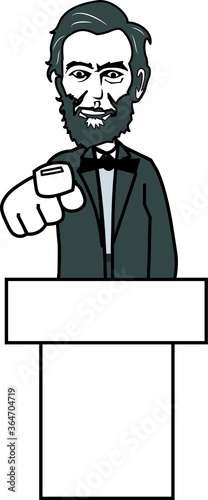 abraham lincoln giving speech on a podium