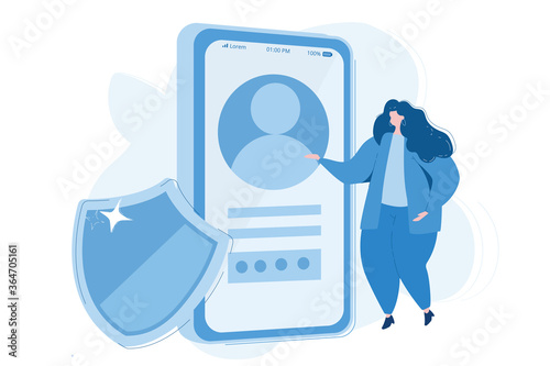 Mobile Registration, new clients, Vector illustration for web banner, infographics, mobile. Secure Registration