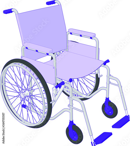 Self Propelled Wheel Chair Perspective Angle 