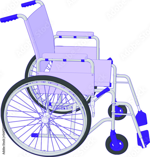 vector artwork of a Self Propelled Wheelchair angle 2