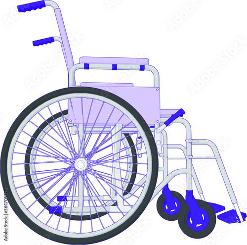 vector artwork of a Self Propelled Wheelchair angle 3