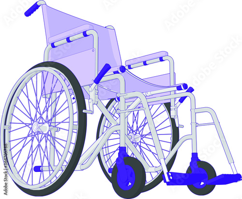 Self Propelled Wheel Chair Perspective Angle 