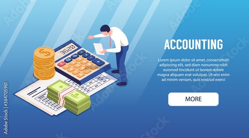 Accounting Isometric Banner