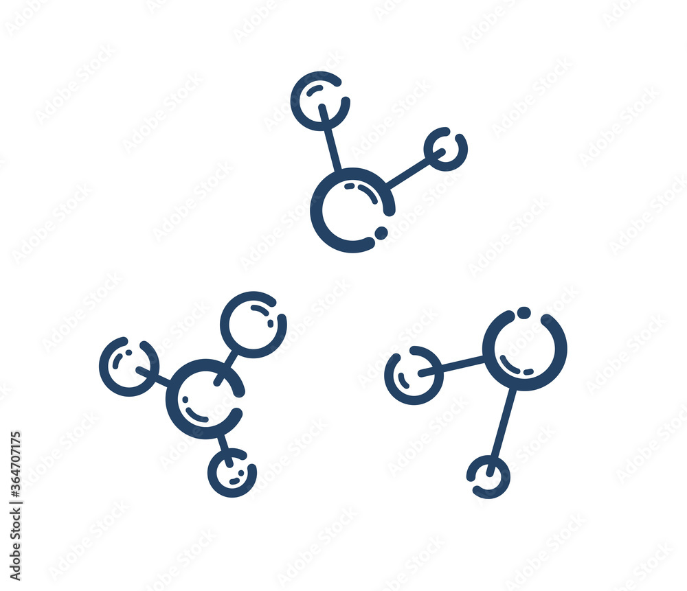 Molecule vector linear icons set, science chemistry and physics line art symbols collection. Molecule vector linear icons set, science chemistry and physics line art symbols collection.