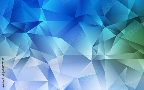 Light Blue, Green vector triangle mosaic texture. Geometric illustration in Origami style with gradient. New template for your brand book.