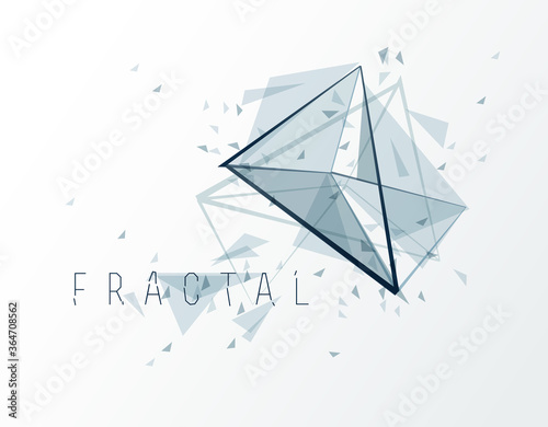 Fototapeta Naklejka Na Ścianę i Meble -  Polygonal elements vector abstract background, low poly 3D object, connected lines in perspective fractal design element, mesh lattice net technology theme.