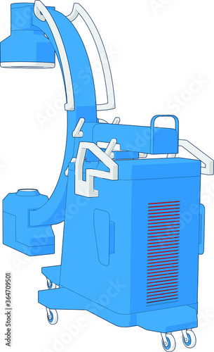 Vector Artwork of a Modern X Ray Machine Angle 10