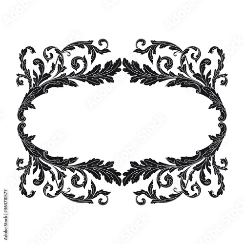 Classical baroque vector of vintage element for design. Decorative design element filigree calligraphy vector. You can use for wedding decoration of greeting card and laser cutting.