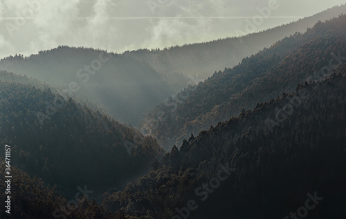 Mountain landscape in Los Oscos, Asturias. Biosphere Reserve located on the border of Asturias and Galicia in the northwest region of Spain. photo