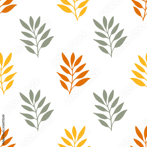 Vector seamless pattern of autumn leaves. Floral pattern