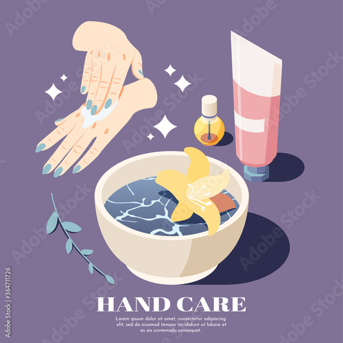 Hand Skin Care Isometric Background