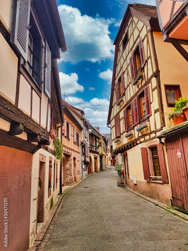 Fototapeta Naklejka Na Ścianę i Meble -  Street in Alsace. Colmar. France.Europe