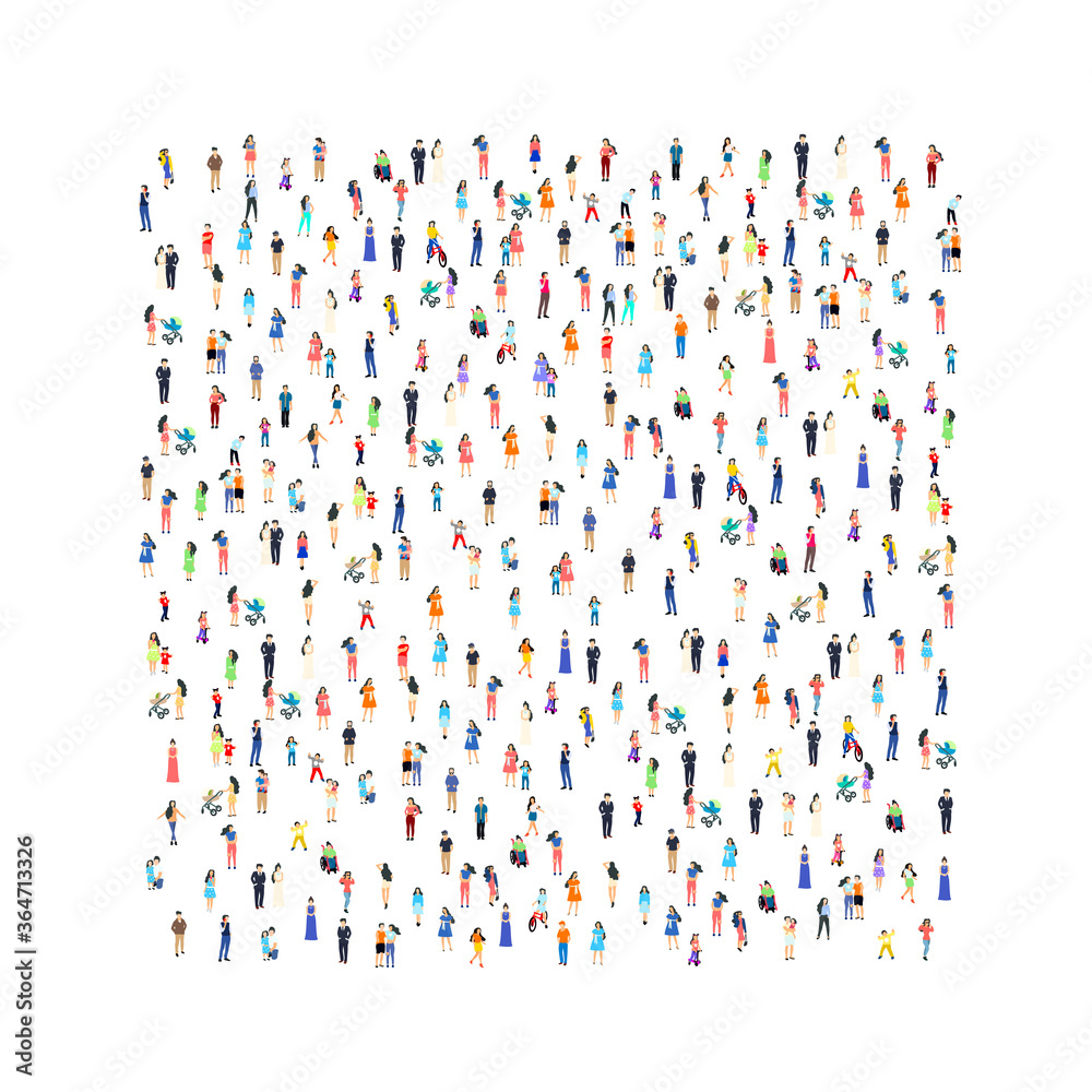 A group of people walk and relax with their family, happy people background. Vector A group of people walk and relax with their family, happy people background. Vector