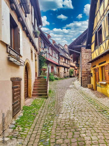 Fototapeta Naklejka Na Ścianę i Meble -  Street in Alsace. Colmar. France.Europe