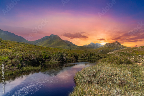 Hottentots Holland Mountains and rivers in Overberg western cape South Africa © Arnold
