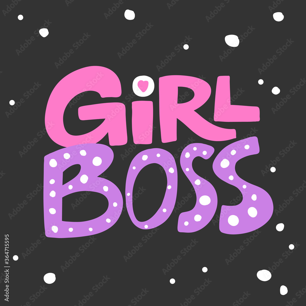 Girl Boss. Sticker for social media content. Vector hand drawn illustration design. Girl Boss. Sticker for social media content. Vector hand drawn illustration design.