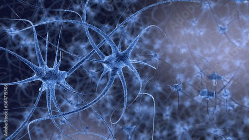 3D render illustration of neurons 