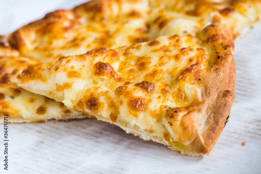 Cheesy garlic bread closeup Cheesy garlic bread closeup