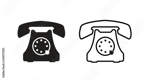 Telephone vector icon isolated on white