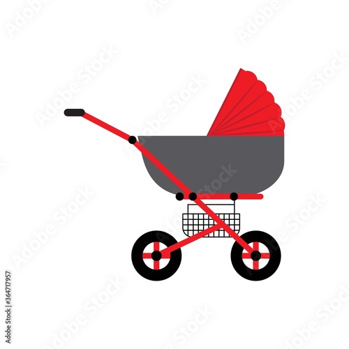 pram baby carriage icon, vector illustration photo