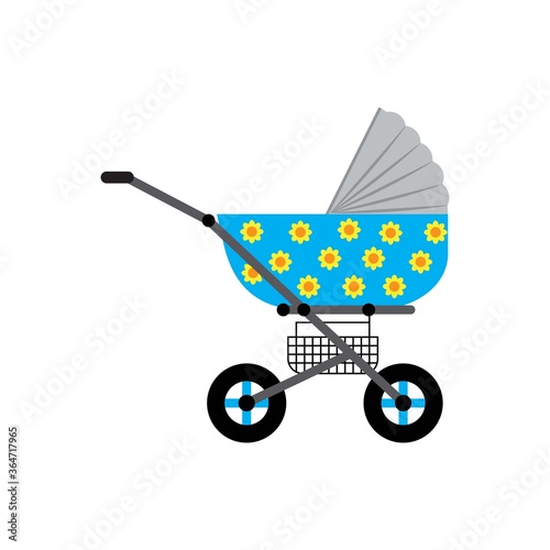 pram baby carriage icon, vector illustration 