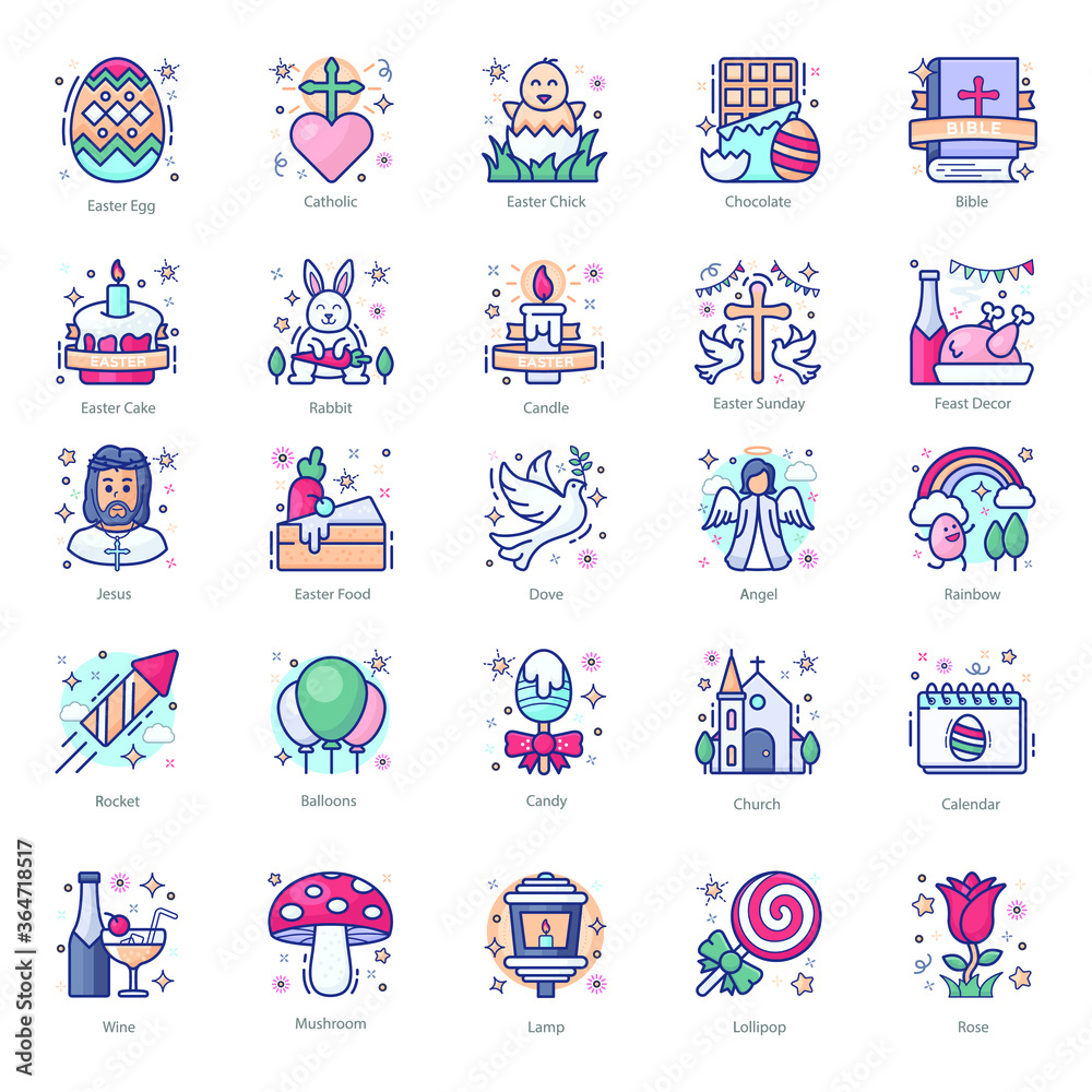 
Events and Celebrations Flat Icons Pack 
