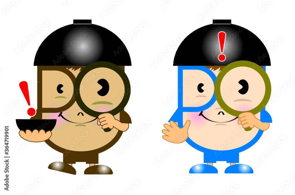 キャラクター どんぐり チェックマン 探偵 調査団 イラスト Stock Vector Adobe Stock