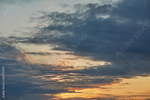 Cloudy sunset on a summer evening © Evgeny
