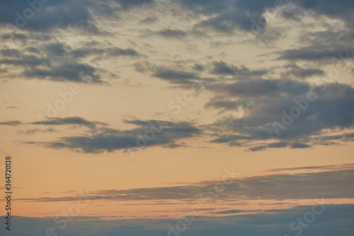 Cloudy sunset on a summer evening