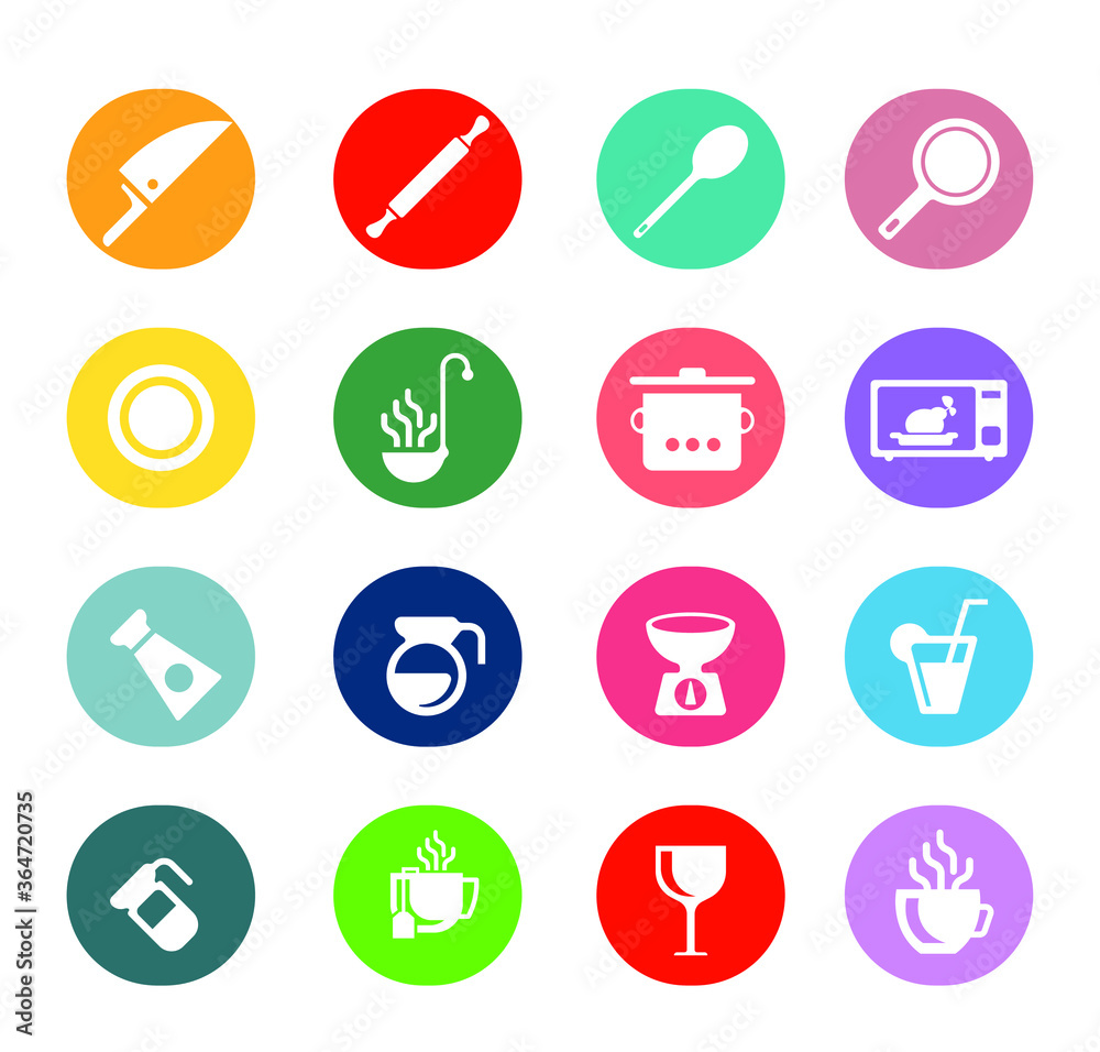 Kitchen icons vector icon set Kitchen icons vector icon set