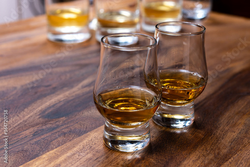 Scotch single malt or blended whisky tasting on distillery in Scotland, UK