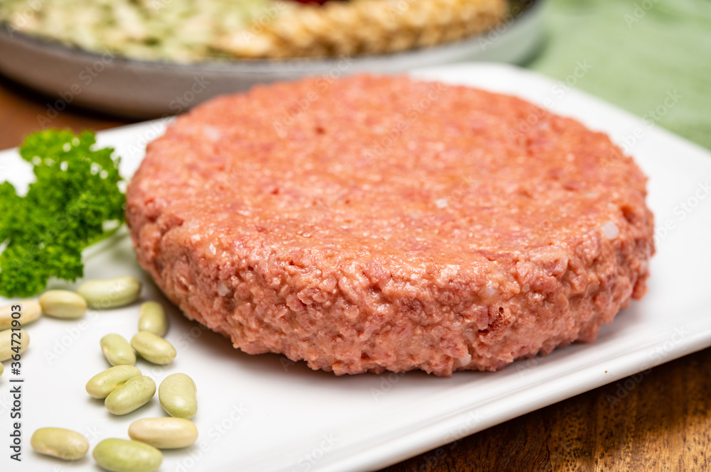 Source of fibre plant based vegan soya protein burgers, meat free healthy food Source of fibre plant based vegan soya protein burgers, meat free healthy food