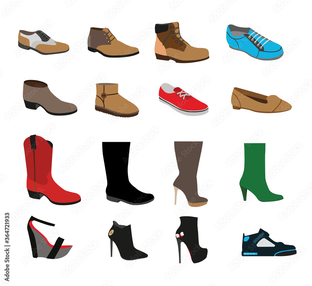 Shoes icons set Shoes icons set