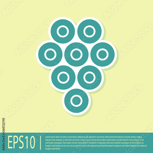 Green Caviar icon isolated on yellow background. Vector..