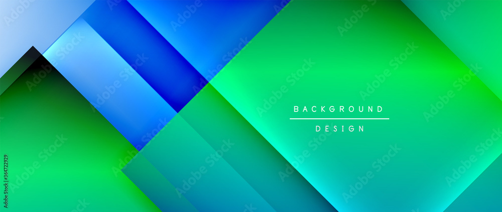 Square shapes composition, fluid gradient geometric abstract background. 3D shadow effects, modern design template