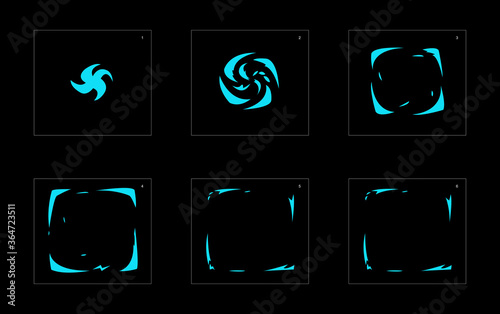 Shine water effect. Water explosion animation effect. Animation sprite sheet for games, cartoon or animation. vector style animation effect 1494.