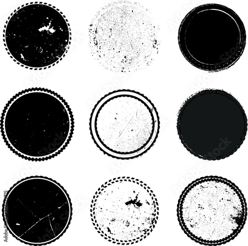 Grunge circle vector stamps