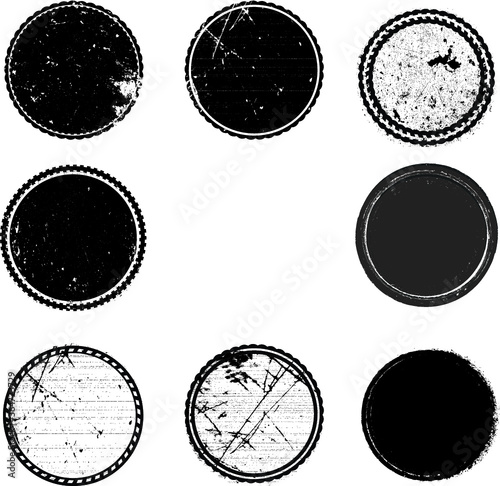 Grunge circle vector stamps