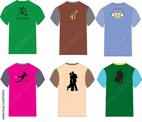 summer short-sleeved shirt with image
