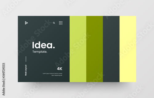Creative horizontal website screen part for responsive web design project development. Abstract geometric pattern banner layout mock up. Corporate landing page block vector illustration template.