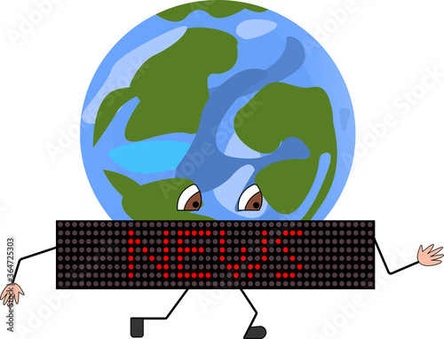 News ticker runs around the earth