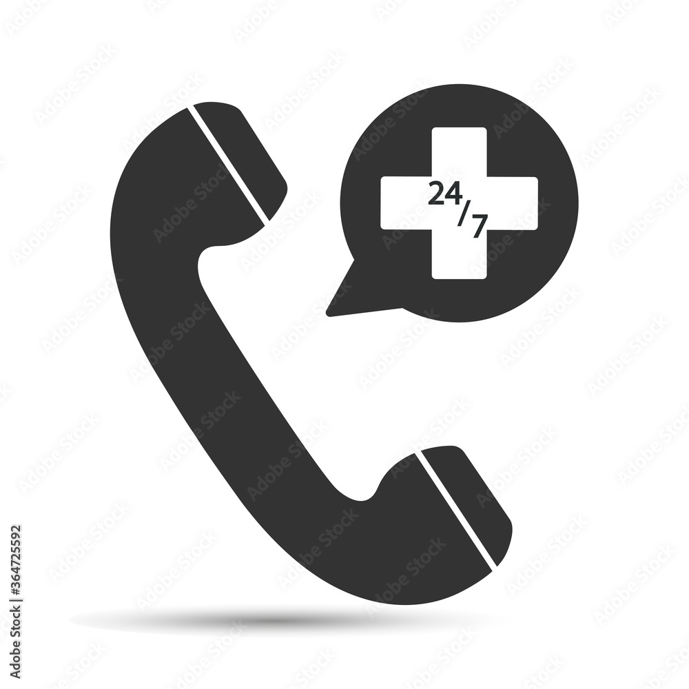 Healthcare concept. Ambulance emergency call on white background with shadow. Healthcare concept. Ambulance emergency call on white background with shadow.