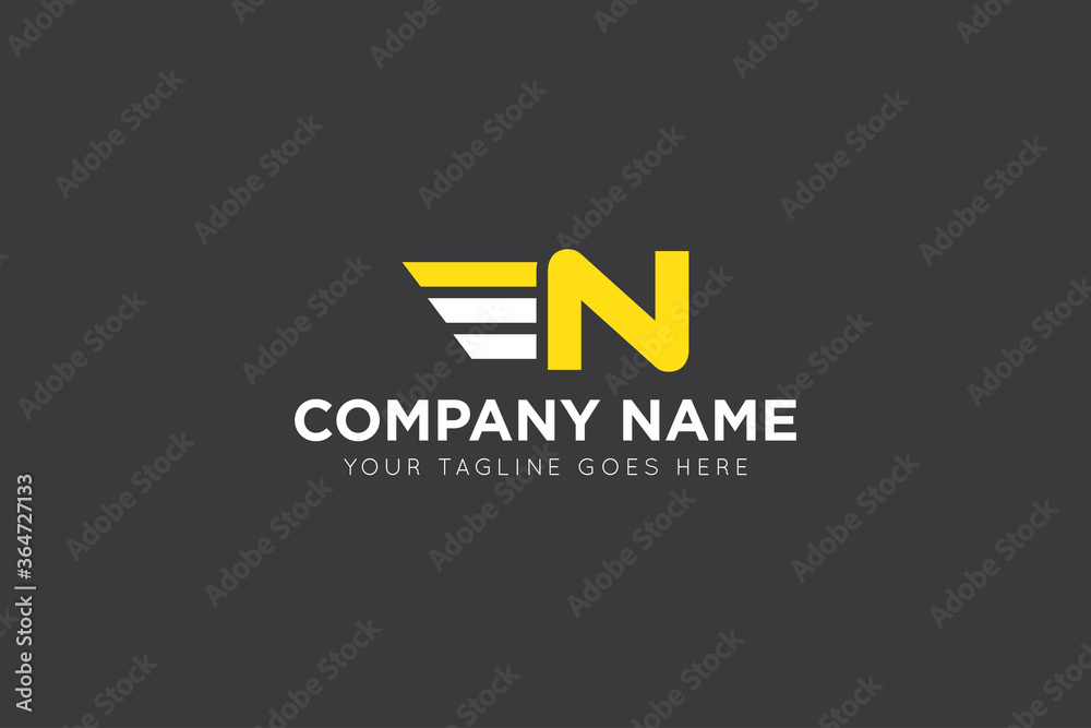initial letter n wing speed logo, icon, symbol vector illustration design template initial letter n wing speed logo, icon, symbol vector illustration design template