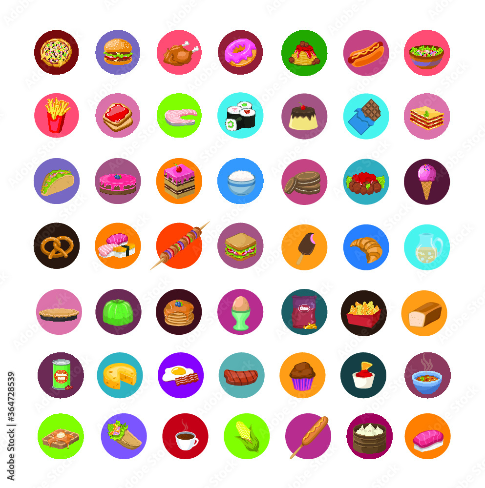 Set of food icons vector Set of food icons vector
