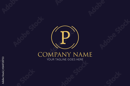 initial letter p luxury logo, icon, symbol vector illustration design template